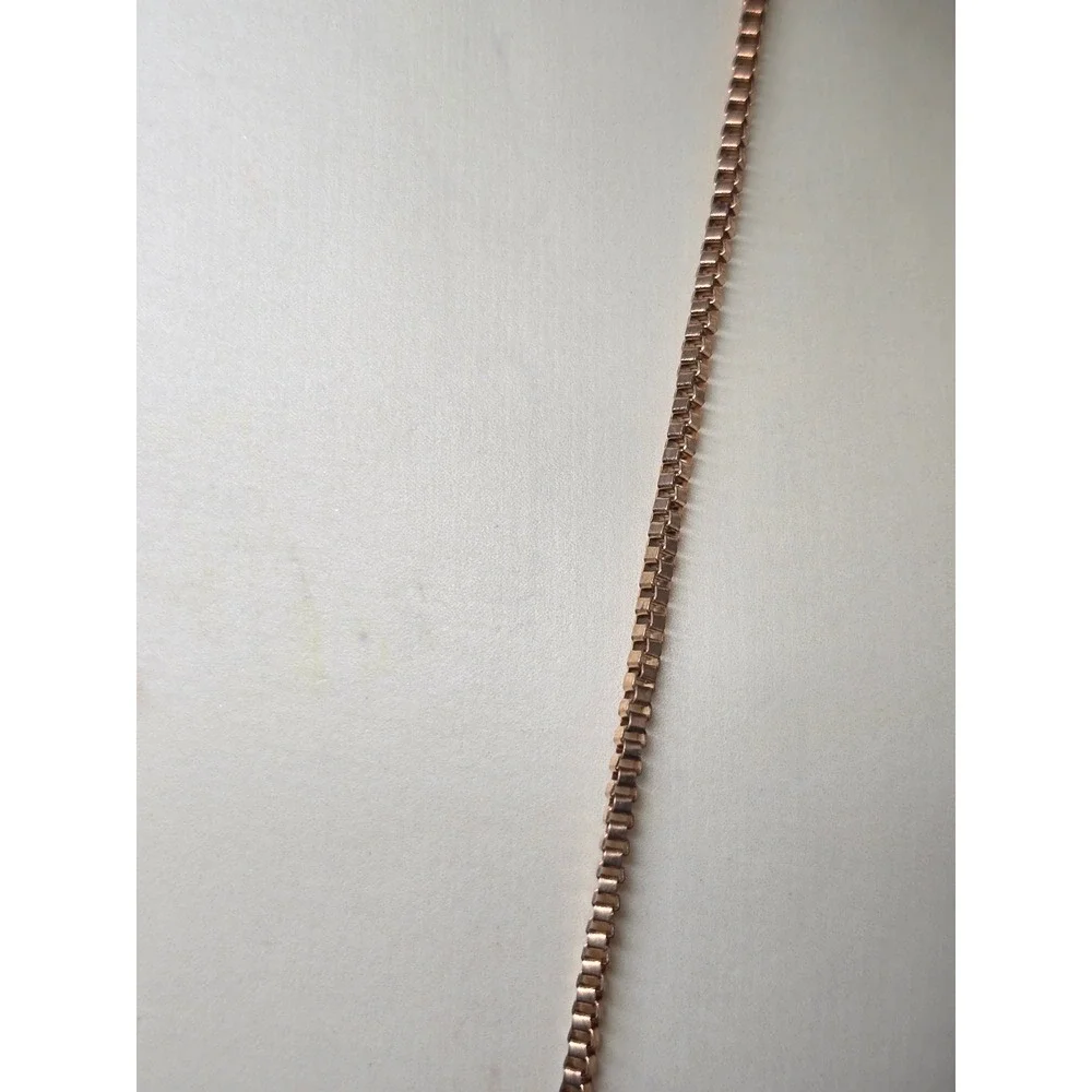 Rose Gold tone Mixed Chain Necklace Paperclip Box Link Abstract Face Pendant Tag